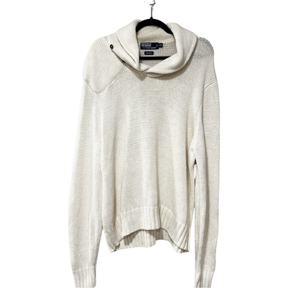 POLO BY RALPH LAUREN Long Sleeve Cowl Neck Knit Sweater Off White Sz XXXL